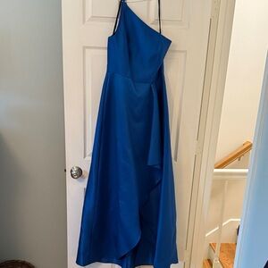 ALFRED SUNG One-Shoulder Royal Blue Dress